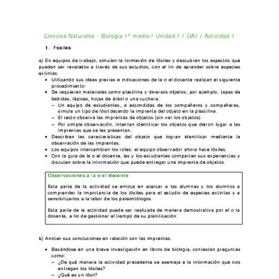 Ciencias Naturales 1 medio-Unidad 1-OA1-Actividad 1 Ciencias Naturales 1 medio-Unidad 1-OA1-Actividad 1