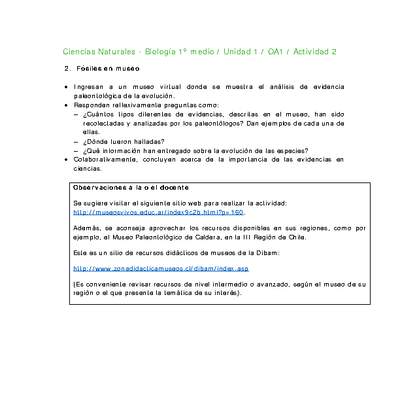 Ciencias Naturales 1 medio-Unidad 1-OA1-Actividad 2 Ciencias Naturales 1 medio-Unidad 1-OA1-Actividad 2