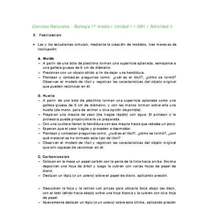 Ciencias Naturales 1 medio-Unidad 1-OA1-Actividad 3 Ciencias Naturales 1 medio-Unidad 1-OA1-Actividad 3