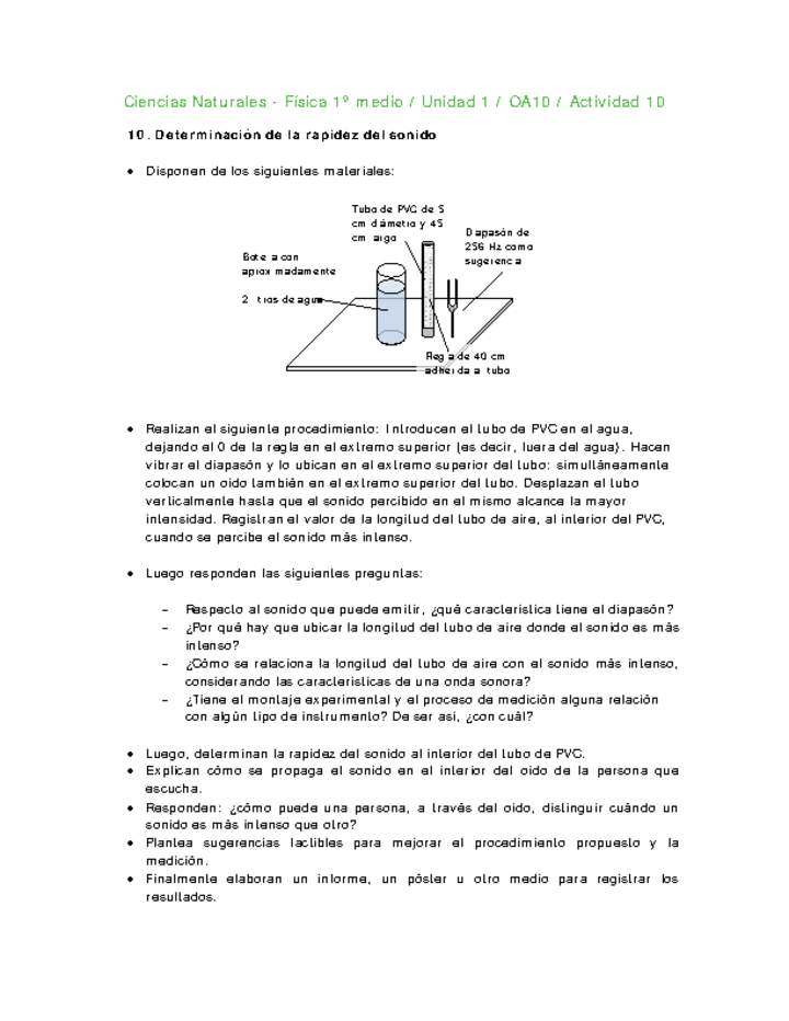 Ciencias Naturales 1 medio-Unidad 1-OA10-Actividad 10 Ciencias Naturales 1 medio-Unidad 1-OA10-Actividad 10