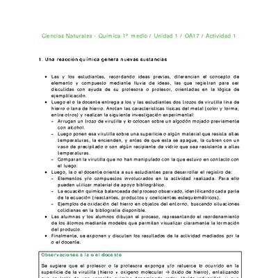 Ciencias Naturales 1 medio-Unidad 1-OA17-Actividad 1 Ciencias Naturales 1 medio-Unidad 1-OA17-Actividad 1