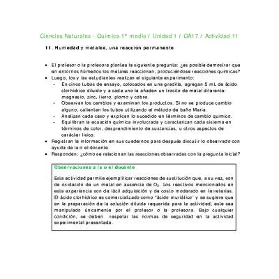 Ciencias Naturales 1 medio-Unidad 1-OA17-Actividad 11 Ciencias Naturales 1 medio-Unidad 1-OA17-Actividad 11