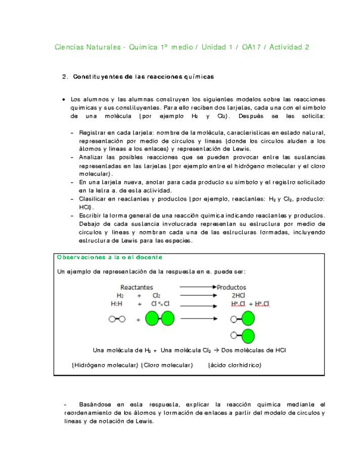 Ciencias Naturales 1 medio-Unidad 1-OA17-Actividad 2 Ciencias Naturales 1 medio-Unidad 1-OA17-Actividad 2