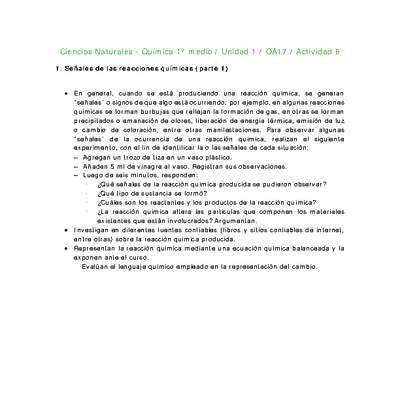 Ciencias Naturales 1 medio-Unidad 1-OA17-Actividad 6 Ciencias Naturales 1 medio-Unidad 1-OA17-Actividad 6