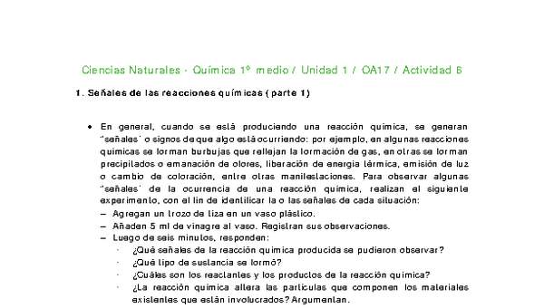 Ciencias Naturales 1 medio-Unidad 1-OA17-Actividad 6