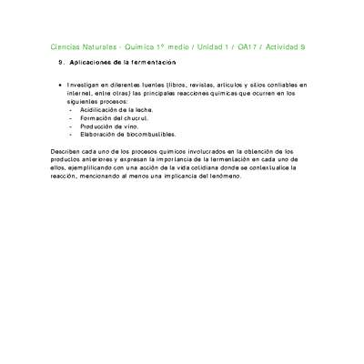 Ciencias Naturales 1 medio-Unidad 1-OA17-Actividad 9 Ciencias Naturales 1 medio-Unidad 1-OA17-Actividad 9