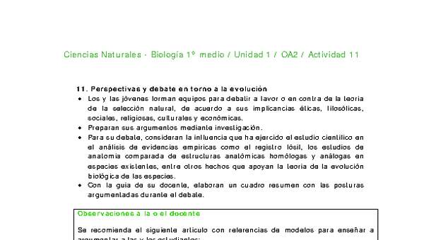 Ciencias Naturales 1 medio-Unidad 1-OA2-Actividad 11 Ciencias Naturales 1 medio-Unidad 1-OA2-Actividad 11