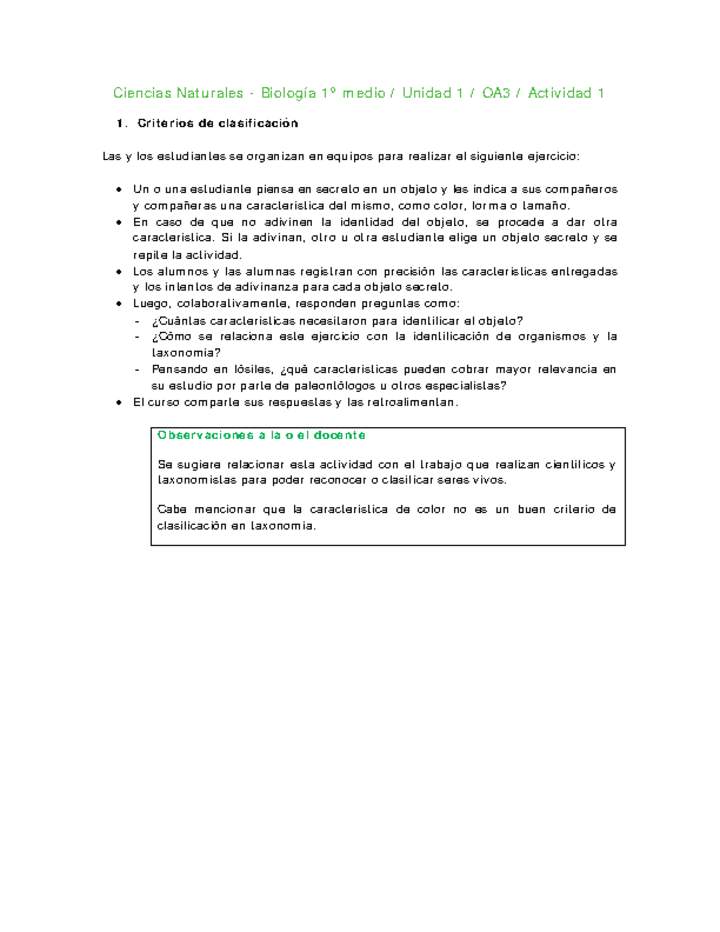 Ciencias Naturales 1 medio-Unidad 1-OA3-Actividad 1 Ciencias Naturales 1 medio-Unidad 1-OA3-Actividad 1