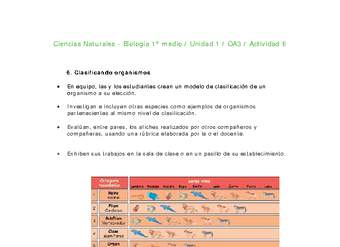 Ciencias Naturales 1 medio-Unidad 1-OA3-Actividad 6 Ciencias Naturales 1 medio-Unidad 1-OA3-Actividad 6
