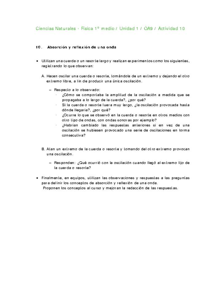 Ciencias Naturales 1 medio-Unidad 1-OA9-Actividad 10 Ciencias Naturales 1 medio-Unidad 1-OA9-Actividad 10