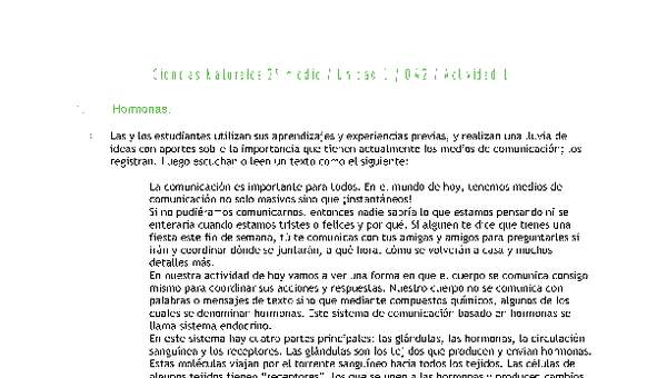 Ciencias Naturales 2 medio-Unidad 1-OA2-Actividad 1 Ciencias Naturales 2 medio-Unidad 1-OA2-Actividad 1