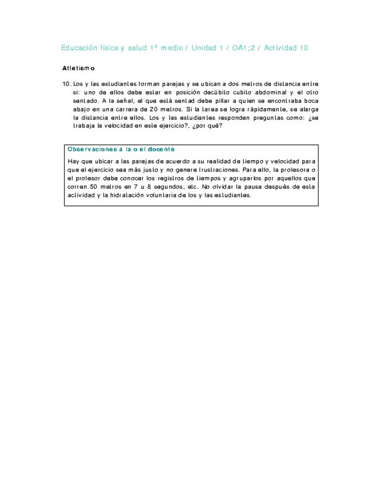 Educación Física 1 medio-Unidad 1-OA1;2-Actividad 10 Educación Física 1 medio-Unidad 1-OA1;2-Actividad 10