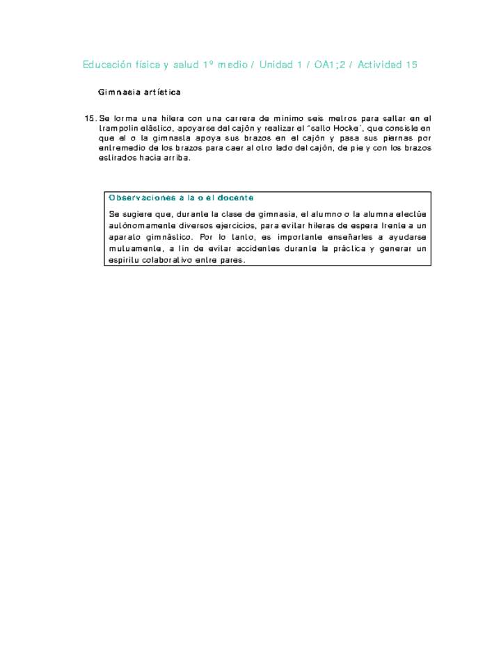 Educación Física 1 medio-Unidad 1-OA1;2-Actividad 15 Educación Física 1 medio-Unidad 1-OA1;2-Actividad 15