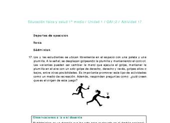 Educación Física 1 medio-Unidad 1-OA1;2-Actividad 17 Educación Física 1 medio-Unidad 1-OA1;2-Actividad 17