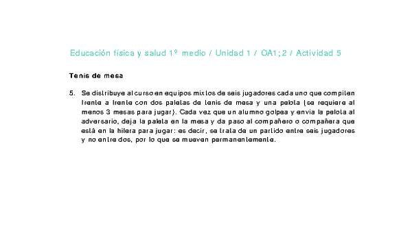 Educación Física 1 medio-Unidad 1-OA1;2-Actividad 5