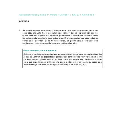 Educación Física 1 medio-Unidad 1-OA1;2-Actividad 9 Educación Física 1 medio-Unidad 1-OA1;2-Actividad 9