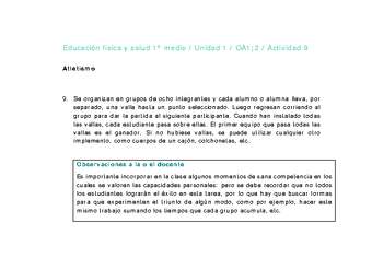 Educación Física 1 medio-Unidad 1-OA1;2-Actividad 9 Educación Física 1 medio-Unidad 1-OA1;2-Actividad 9
