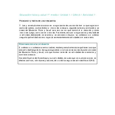 Educación Física 1 medio-Unidad 1-OA4;5-Actividad 7 Educación Física 1 medio-Unidad 1-OA4;5-Actividad 7