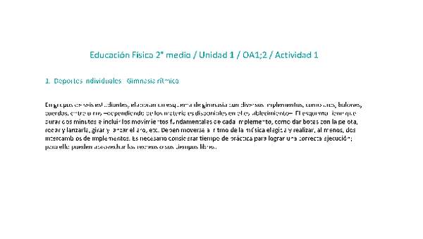 Educación Física 2 medio-Unidad 1-OA1;2-Actividad 1 Educación Física 2 medio-Unidad 1-OA1;2-Actividad 1