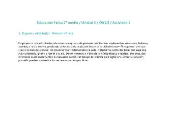 Educación Física 2 medio-Unidad 1-OA1;2-Actividad 1 Educación Física 2 medio-Unidad 1-OA1;2-Actividad 1