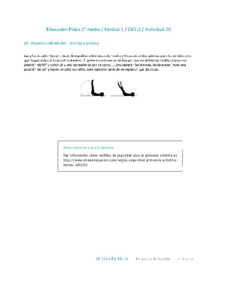 Educación Física 2 medio-Unidad 1-OA1;2-Actividad 10 Educación Física 2 medio-Unidad 1-OA1;2-Actividad 10