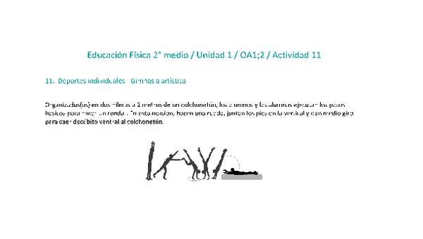 Educación Física 2 medio-Unidad 1-OA1;2-Actividad 11 Educación Física 2 medio-Unidad 1-OA1;2-Actividad 11