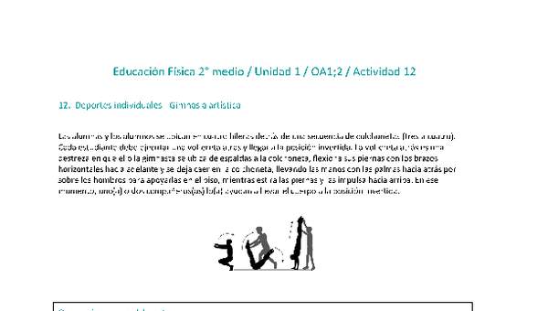 Educación Física 2 medio-Unidad 1-OA1;2-Actividad 12 Educación Física 2 medio-Unidad 1-OA1;2-Actividad 12