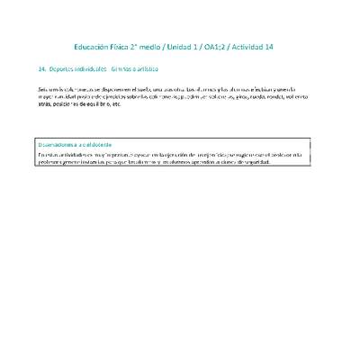 Educación Física 2 medio-Unidad 1-OA1;2-Actividad 14 Educación Física 2 medio-Unidad 1-OA1;2-Actividad 14