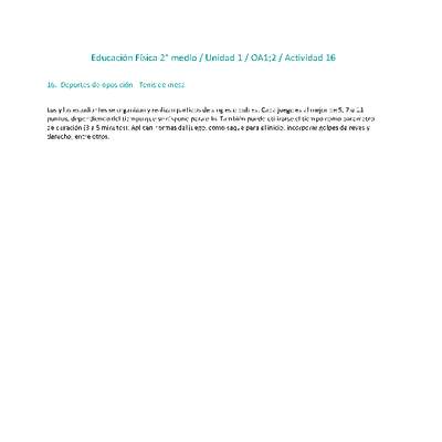Educación Física 2 medio-Unidad 1-OA1;2-Actividad 16 Educación Física 2 medio-Unidad 1-OA1;2-Actividad 16