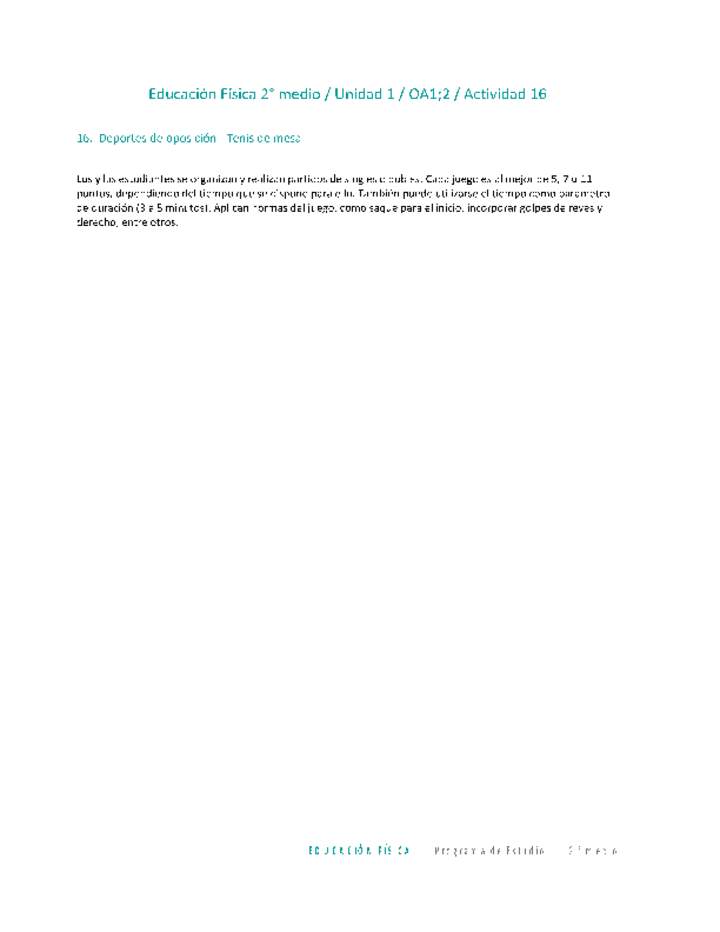 Educación Física 2 medio-Unidad 1-OA1;2-Actividad 16 Educación Física 2 medio-Unidad 1-OA1;2-Actividad 16