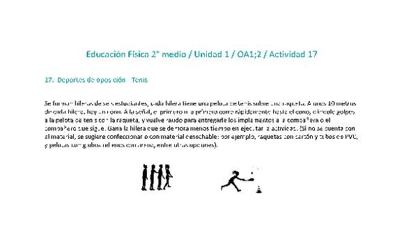 Educación Física 2 medio-Unidad 1-OA1;2-Actividad 17 Educación Física 2 medio-Unidad 1-OA1;2-Actividad 17