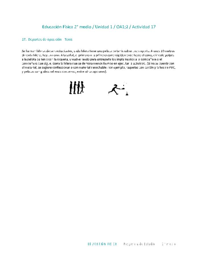Educación Física 2 medio-Unidad 1-OA1;2-Actividad 17 Educación Física 2 medio-Unidad 1-OA1;2-Actividad 17