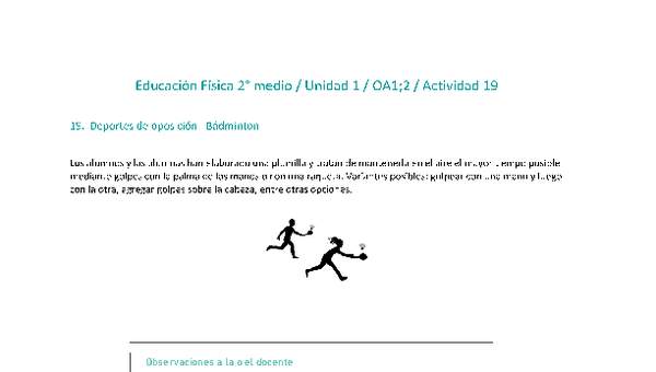 Educación Física 2 medio-Unidad 1-OA1;2-Actividad 19 Educación Física 2 medio-Unidad 1-OA1;2-Actividad 19