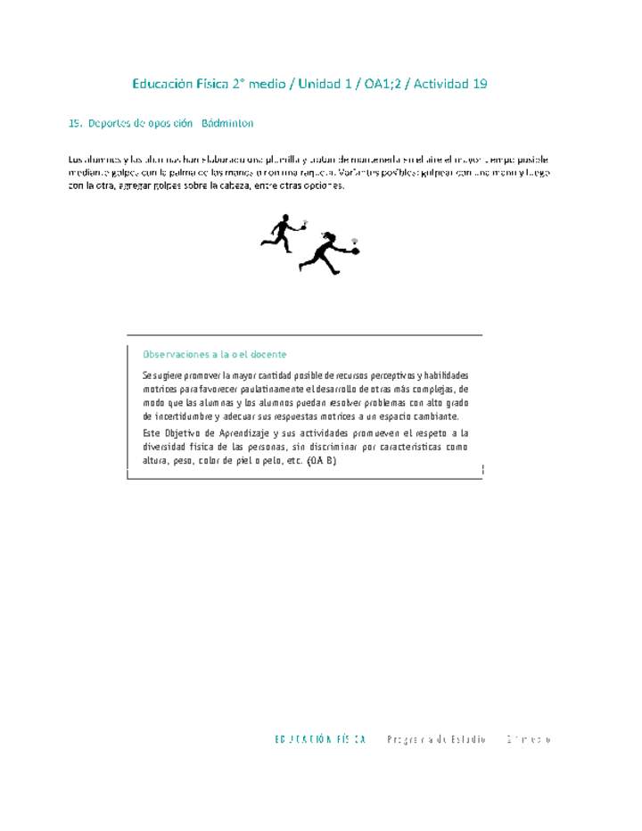 Educación Física 2 medio-Unidad 1-OA1;2-Actividad 19 Educación Física 2 medio-Unidad 1-OA1;2-Actividad 19