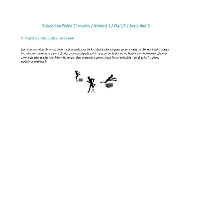 Educación Física 2 medio-Unidad 1-OA1;2-Actividad 5 Educación Física 2 medio-Unidad 1-OA1;2-Actividad 5