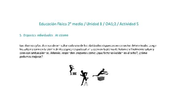 Educación Física 2 medio-Unidad 1-OA1;2-Actividad 5 Educación Física 2 medio-Unidad 1-OA1;2-Actividad 5