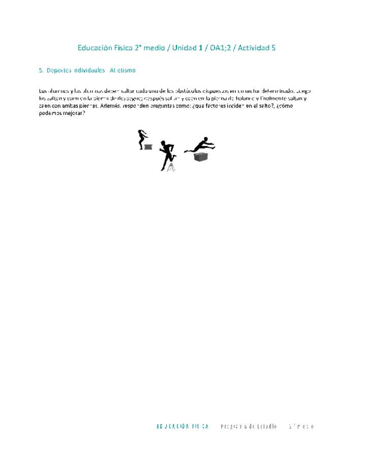 Educación Física 2 medio-Unidad 1-OA1;2-Actividad 5 Educación Física 2 medio-Unidad 1-OA1;2-Actividad 5