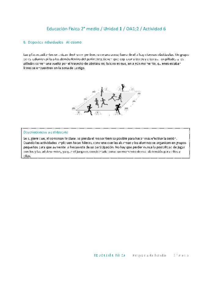 Educación Física 2 medio-Unidad 1-OA1;2-Actividad 6 Educación Física 2 medio-Unidad 1-OA1;2-Actividad 6