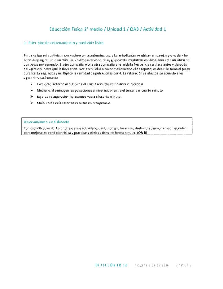 Educación Física 2 medio-Unidad 1-OA3-Actividad 1 Educación Física 2 medio-Unidad 1-OA3-Actividad 1