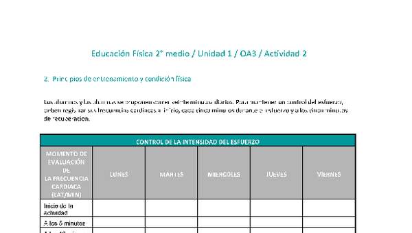 Educación Física 2 medio-Unidad 1-OA3-Actividad 2 Educación Física 2 medio-Unidad 1-OA3-Actividad 2