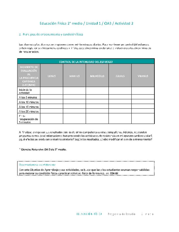 Educación Física 2 medio-Unidad 1-OA3-Actividad 2 Educación Física 2 medio-Unidad 1-OA3-Actividad 2