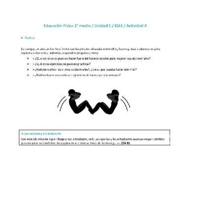 Educación Física 2 medio-Unidad 1-OA3-Actividad 4 Educación Física 2 medio-Unidad 1-OA3-Actividad 4