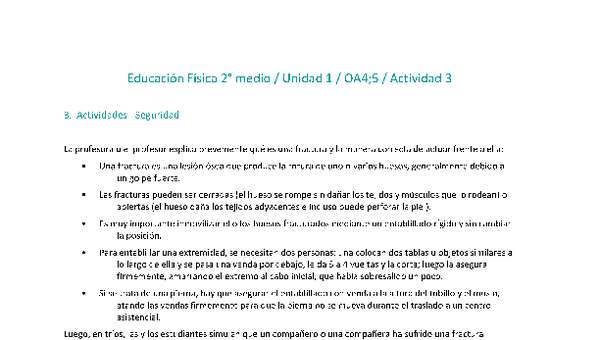 Educación Física 2 medio-Unidad 1-OA4;5-Actividad 3 Educación Física 2 medio-Unidad 1-OA4;5-Actividad 3