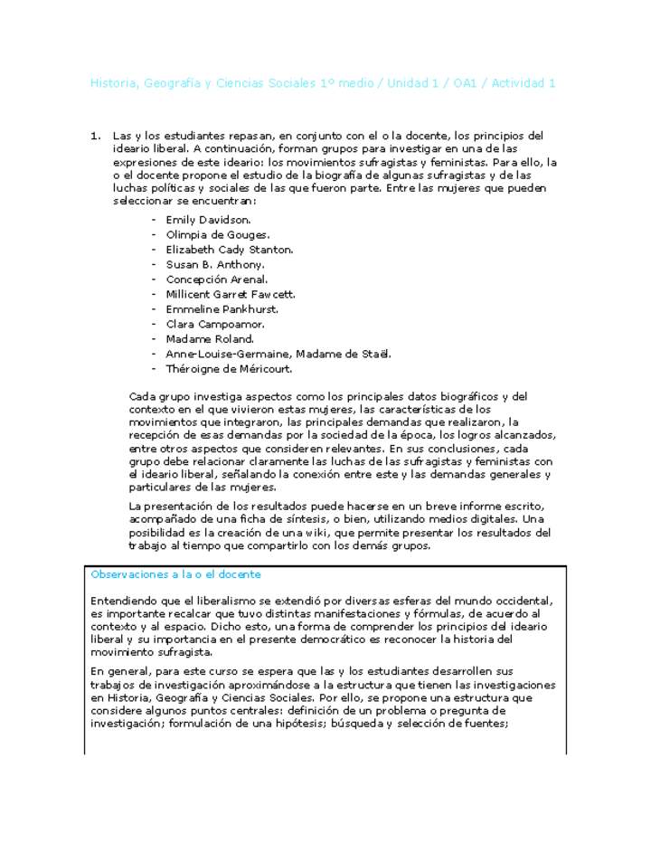 Historia 1 medio-Unidad 1-OA1-Actividad 1 Historia 1 medio-Unidad 1-OA1-Actividad 1