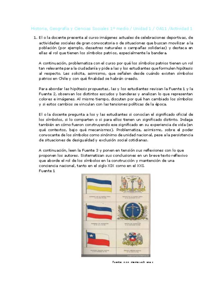 Historia 1 medio-Unidad 1-OA11-Actividad 1 Historia 1 medio-Unidad 1-OA11-Actividad 1