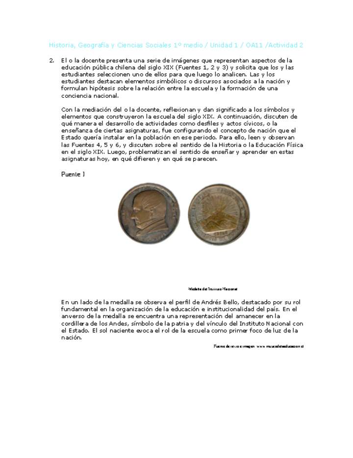 Historia 1 medio-Unidad 1-OA11-Actividad 2 Historia 1 medio-Unidad 1-OA11-Actividad 2