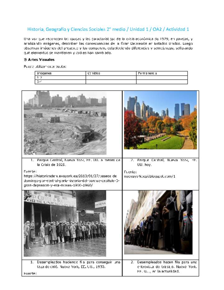 Historia 2 medio-Unidad 1-OA2-Actividad 1 Historia 2 medio-Unidad 1-OA2-Actividad 1