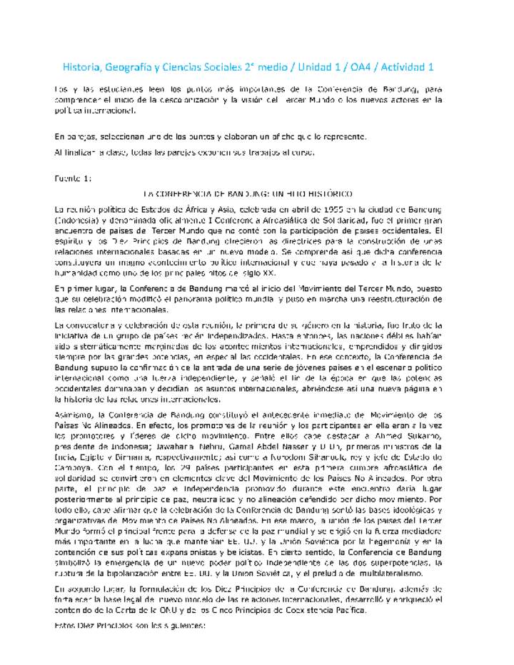 Historia 2 medio-Unidad 1-OA4-Actividad 1 Historia 2 medio-Unidad 1-OA4-Actividad 1
