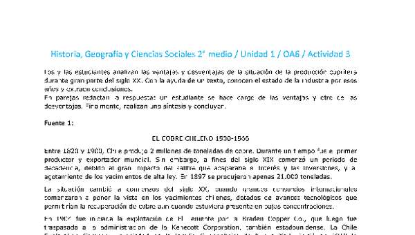 Historia 2 medio-Unidad 1-OA6-Actividad 3 Historia 2 medio-Unidad 1-OA6-Actividad 3