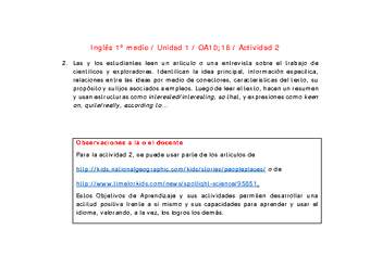 Inglés 1 medio-Unidad 1-OA10;16-Actividad 2 Inglés 1 medio-Unidad 1-OA10;16-Actividad 2